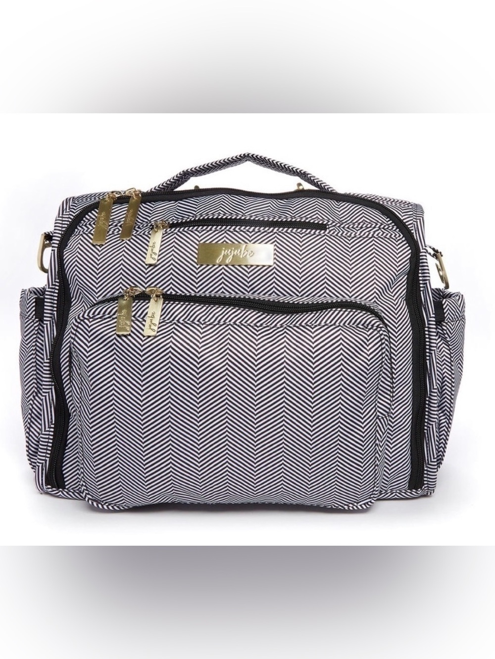JuJuBe B.F.F. Convertible Diaper Bag Queen of the Nile Chevron Backpack Set
